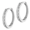 Kolczyki z białego złota z diamentami – koła - 0,04 ct - próba 375