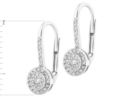 Kolczyki z białego złota z brylantami - 0,18 ct - próba 585