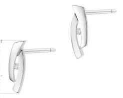 Kolczyki z białego złota z brylantami - 0,02 ct - próba 585