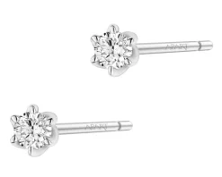 Kolczyki z białego złota z brylantami - 0,20 ct - próba 585