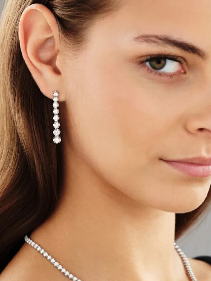 Kolczyki z białego złota z brylantami - 2,14 ct - próba 750