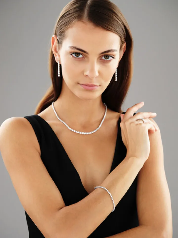 Kolczyki z białego złota z brylantami - 2,14 ct - próba 750