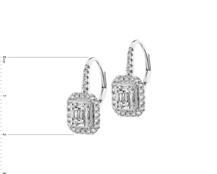 Kolczyki z białego złota z diamentami - 0,72 ct - próba 585