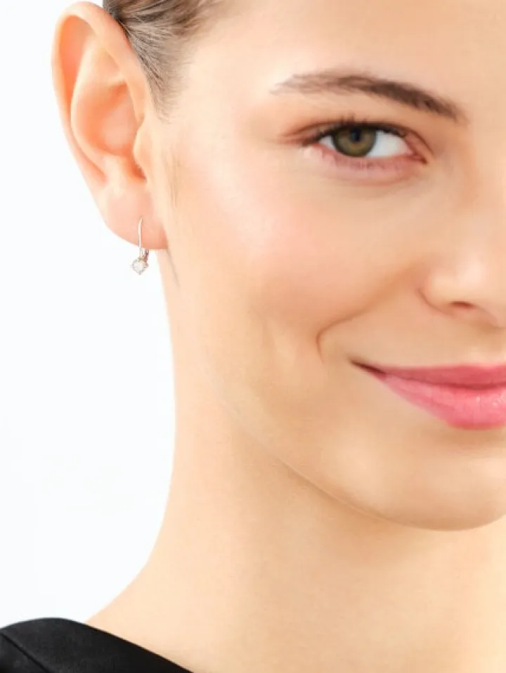 Kolczyki z białego złota z brylantami - 0,16 ct - próba 585