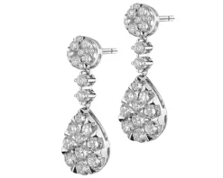 Kolczyki z białego złota z brylantami - 1,40 ct - próba 585