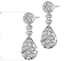 Kolczyki z białego złota z brylantami - 1,40 ct - próba 585