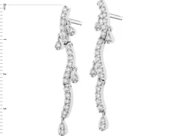 Kolczyki z białego złota z brylantami - 0,80 ct - próba 585