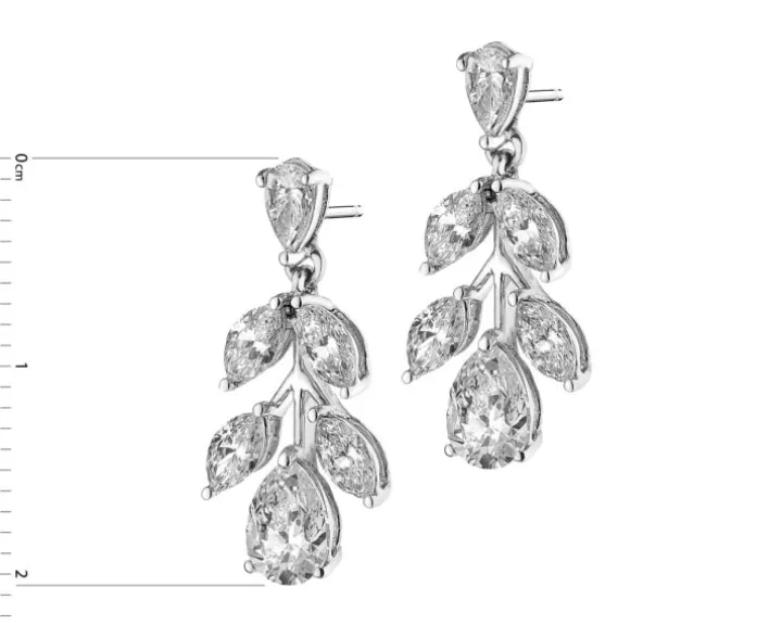 Kolczyki z białego złota z diamentami - 2,28 ct - próba 750