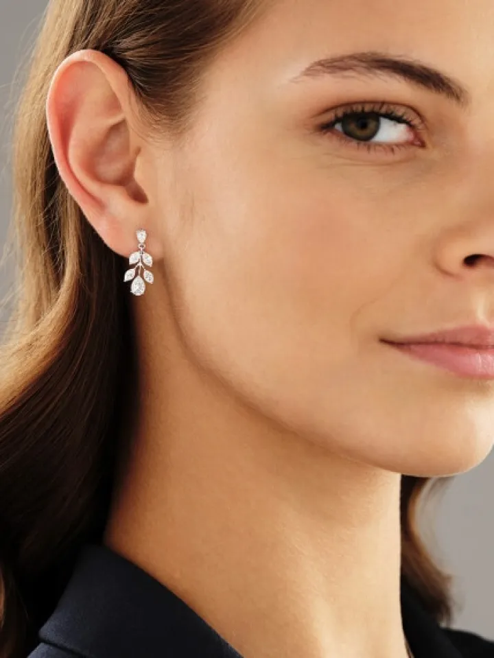 Kolczyki z białego złota z diamentami - 2,28 ct - próba 750