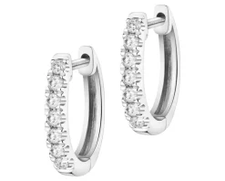 Kolczyki z białego złota z brylantami laboratoryjnymi - koła - 0,20 ct - próba 585