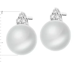 Kolczyki z białego złota z brylantami i perłami South Sea - próba 585