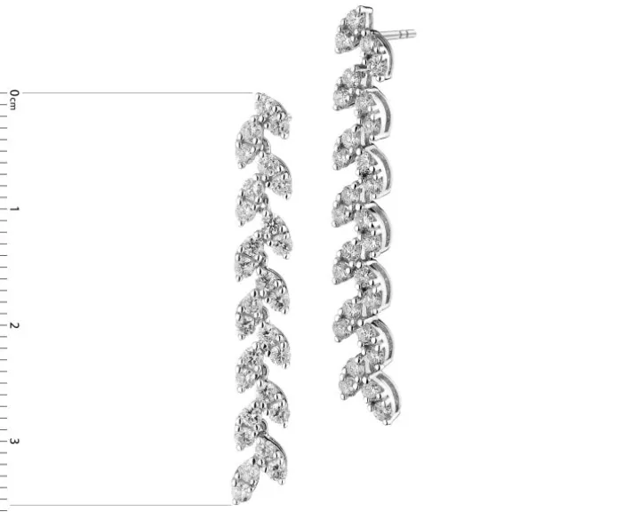 Kolczyki z białego złota z brylantami - 1,58 ct - próba 750