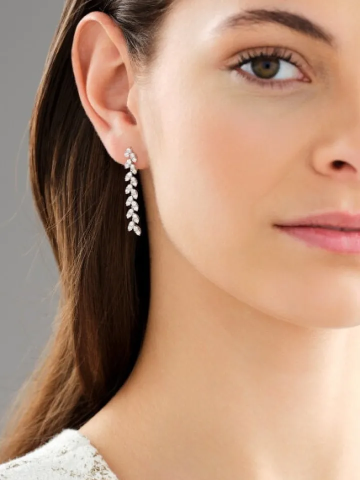 Kolczyki z białego złota z brylantami - 1,58 ct - próba 750