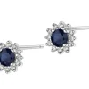 Kolczyki z białego złota z brylantami i szafirami - próba 585