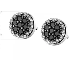 Kolczyki z białego złota z diamentami - 0,22 ct - próba 585