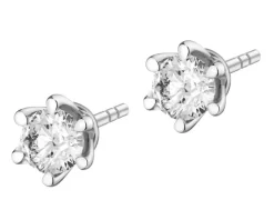Kolczyki z białego złota z brylantami laboratoryjnymi - 0,31 ct - próba 585