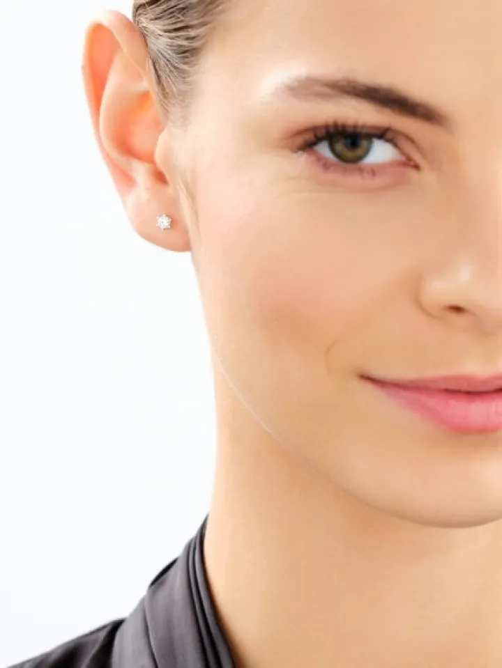 Kolczyki z białego złota z brylantami laboratoryjnymi - 0,31 ct - próba 585