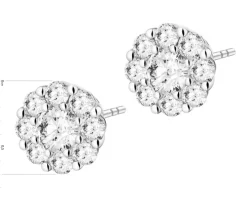 Kolczyki z białego złota z brylantami laboratoryjnymi - 0,67 ct - próba 585