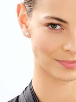 Kolczyki z białego złota z brylantami laboratoryjnymi - 0,67 ct - próba 585