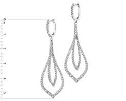 Kolczyki z białego złota z brylantami - 1,50 ct - próba 585