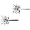 Kolczyki z białego złota z diamentami - gwiazdy - 0,006 ct - próba 375