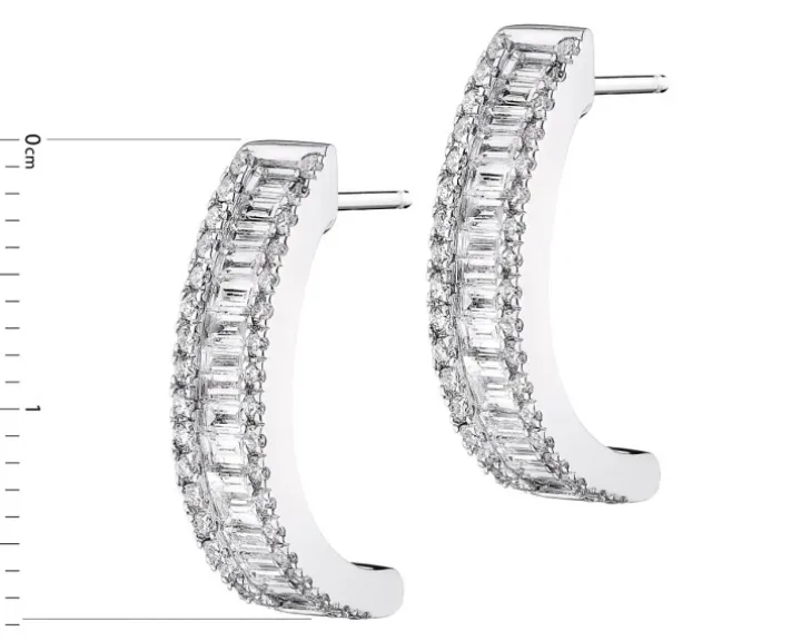 Kolczyki z białego złota z diamentami - 0,83 ct - próba 750