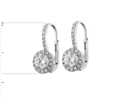 Kolczyki z białego złota z brylantami - 0,94 ct - próba 585