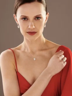 Kolczyki z białego złota z diamentami - SI1/G - 2,70 ct - próba 750