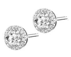 Kolczyki z białego złota z brylantami laboratoryjnymi - 1,16 ct - próba 750