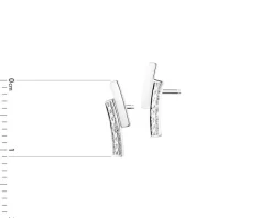Kolczyki z białego złota z diamentami - 0,006 ct - próba 375