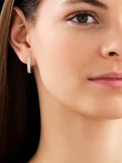 Kolczyki z białego złota z brylantami - koła - 0,50 ct - próba 585