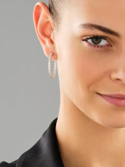 Kolczyki z białego złota z brylantami laboratoryjnymi - koła - 3,00 ct - próba 750