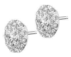 Kolczyki z białego złota z diamentami laboratoryjnymi - 1,50 ct - próba 750