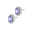 Kolczyki z białego złota z diamentami i tanzanitami - próba 585