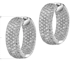 Kolczyki z białego złota z brylantami - koła - 3,62 ct - próba 750