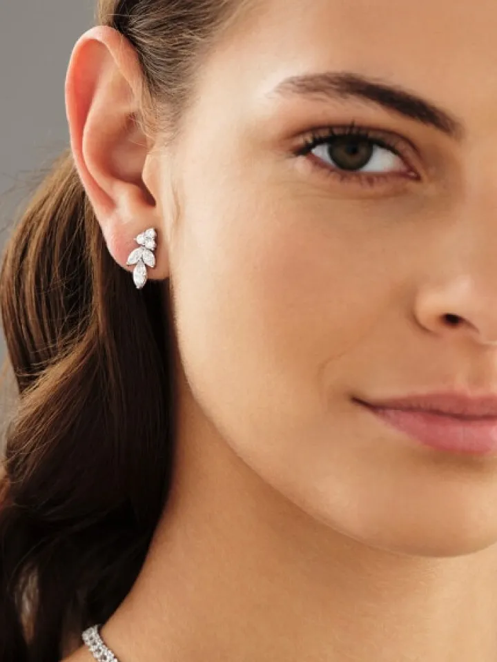 Kolczyki z białego złota z diamentami - 2,22 ct - próba 750