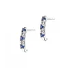 Kolczyki z białego złota z diamentami i szafirami - próba 375