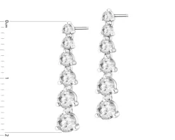 Kolczyki z białego złota z brylantami laboratoryjnymi - 1,00 ct - próba 585