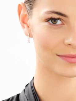 Kolczyki z białego złota z brylantami laboratoryjnymi - 1,00 ct - próba 585