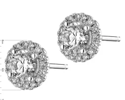 Kolczyki z białego złota z brylantami - SI2/H - 1,25 ct - próba 750