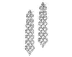 Kolczyki z białego złota z brylantami - 5,46 ct - próba 750