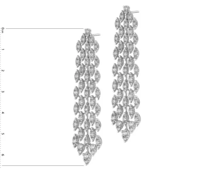 Kolczyki z białego złota z brylantami - 5,46 ct - próba 750