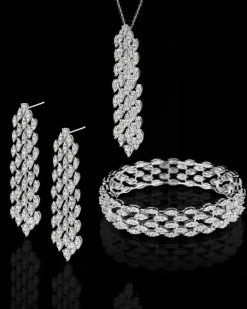 Kolczyki z białego złota z brylantami - 5,46 ct - próba 750