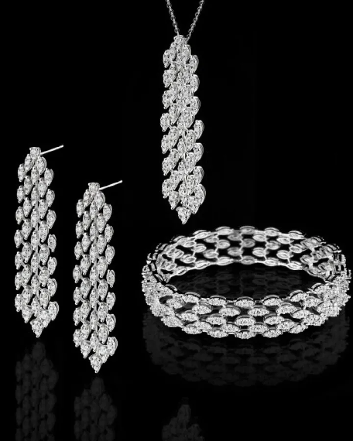 Kolczyki z białego złota z brylantami - 5,46 ct - próba 750