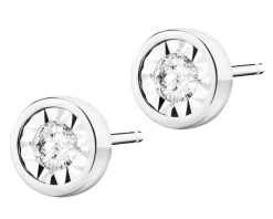 Kolczyki z białego złota z brylantami - 0,20 ct - próba 585