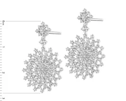 Kolczyki z białego złota z brylantami - rozety - 1,21 ct - próba 585