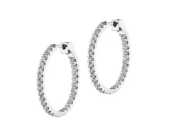 Kolczyki z białego złota z brylantami - koła - 1,50 ct - próba 585