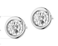 Kolczyki z białego złota z brylantami - 0,04 ct - próba 585