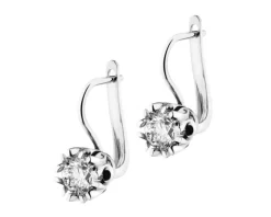 Kolczyki z białego złota z brylantami - SI1/H - 2,00 ct - próba 750