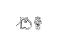 Kolczyki z białego złota z brylantami - 0,20 ct - próba 750